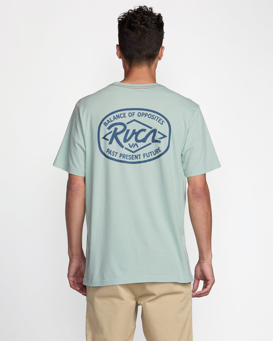 RVCA Men's Ranch Seal Tee in Blue fit view