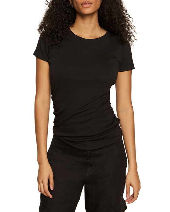 Sanctuary Women's Dressy Twist Tee Black close-up