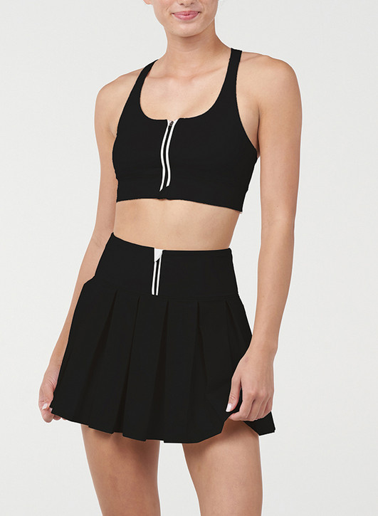 Thrive Societe Women's Endure Zip Bra Black front view