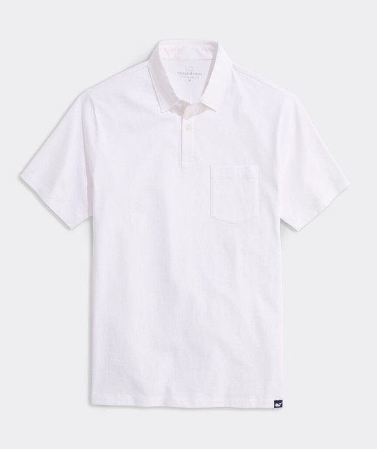 The Vineyard Vines Men's Surf Polo in White Cap