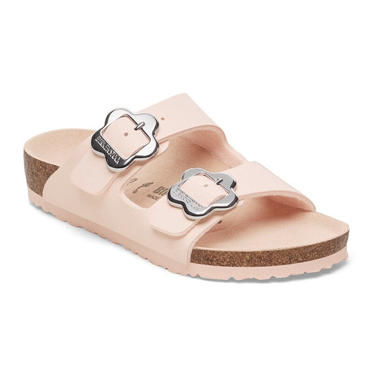Birkenstock Kids' Arizona Flower Buckle Sandals Light Rose front view