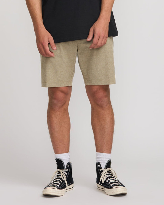 Billabong Men's Crossfire Submersible 19" Hybrid Shorts in Khaki back view
