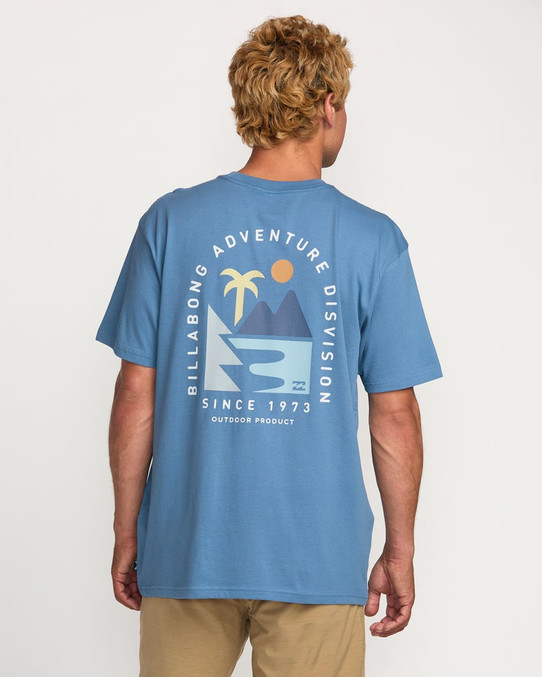 Billabong Men's Sundown A/Div Tee in Carolina Blue back view