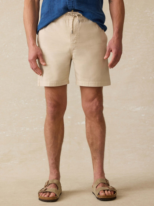 The Faherty Men's Essential Drawstring Shorts in Stone