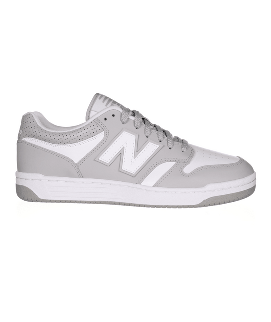 New Balance Men's 480 Sneakers White and Grey front view