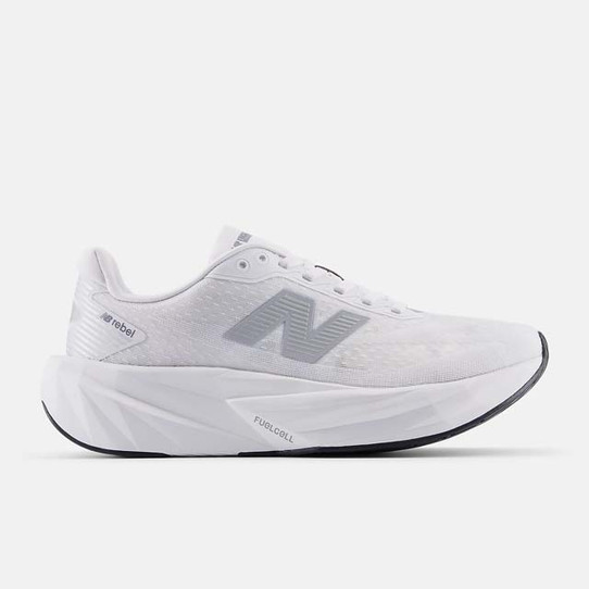 The New Balance Women's FuelCell Rebel v5 Running Shoes in White and Black