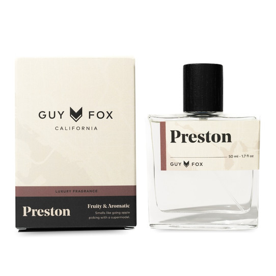 Guy Fox Preston Cologne bottle back view