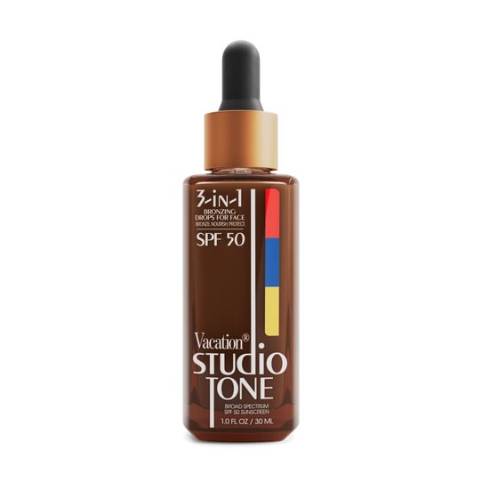 Vacation Studio Tone SPF 50 Bronzing Drops packaging