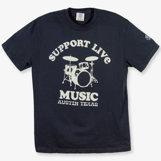 TYLER'S Support Live Music Tee Black front view