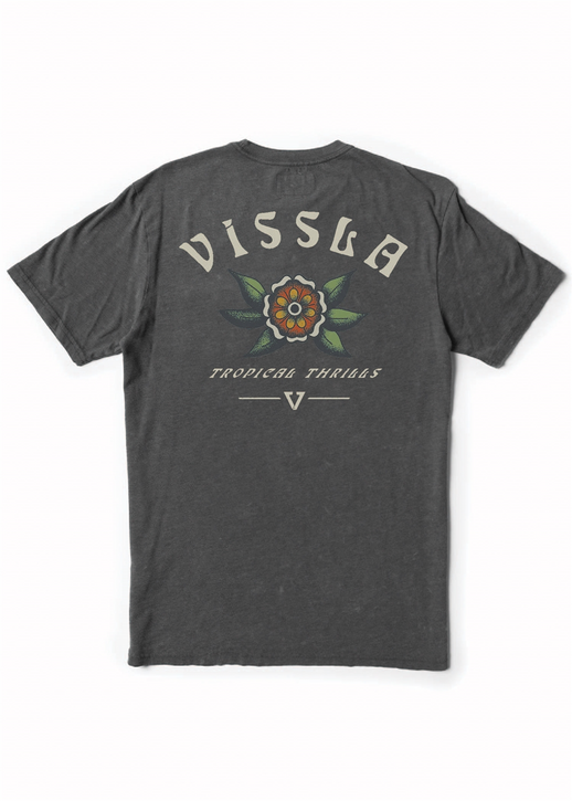 The Vissla Men's Inklines Cosmic Wash Tee in Phantom Black