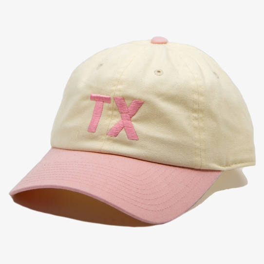 TYLER'S Texas Two Tone Snapback Cap White and Pink left view