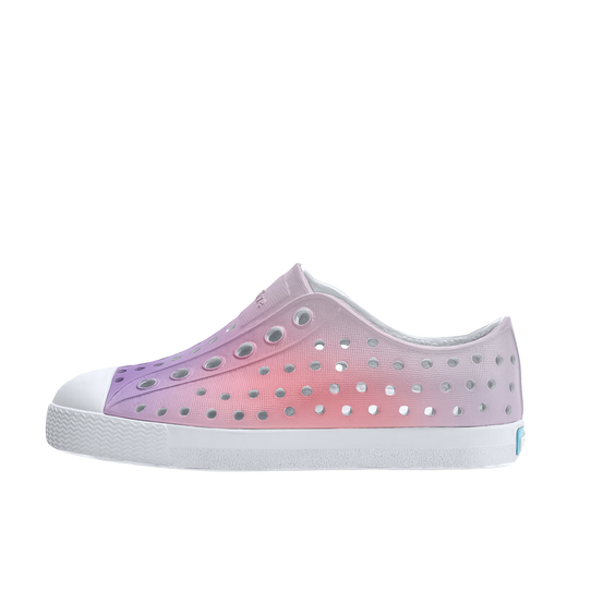 The Native Toddlers' Jefferson Print Shoes in Shell White/Barely Taro Blue
