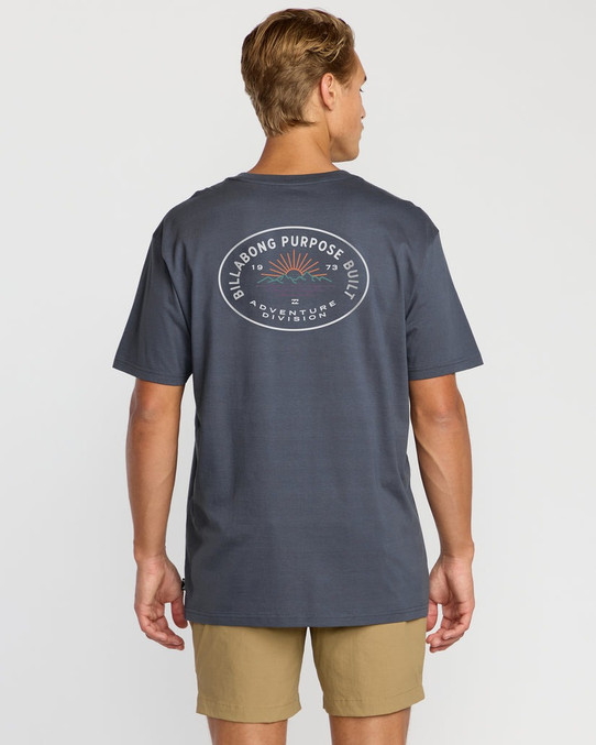 Billabong Men's Sierras A/Div T-Shirt in Midnight Blue back view