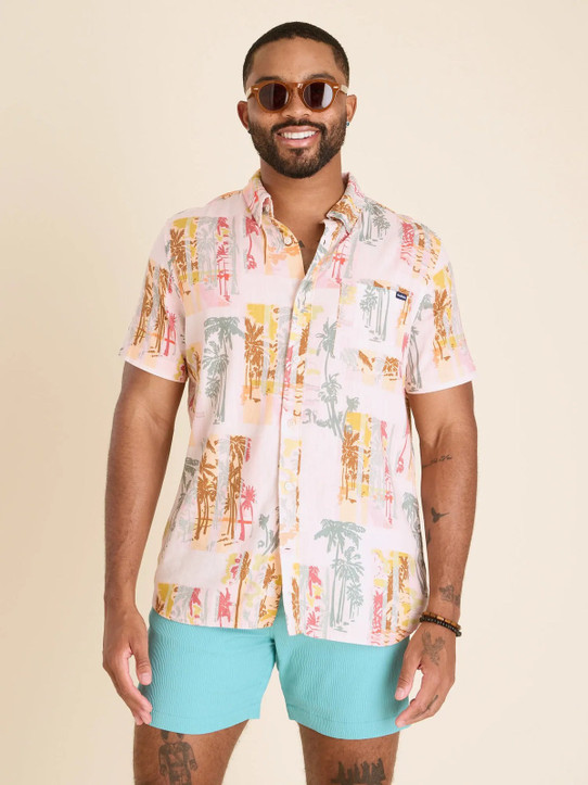Chubbies Men's Resort Weave Friday Shirt in Hip To Be Square