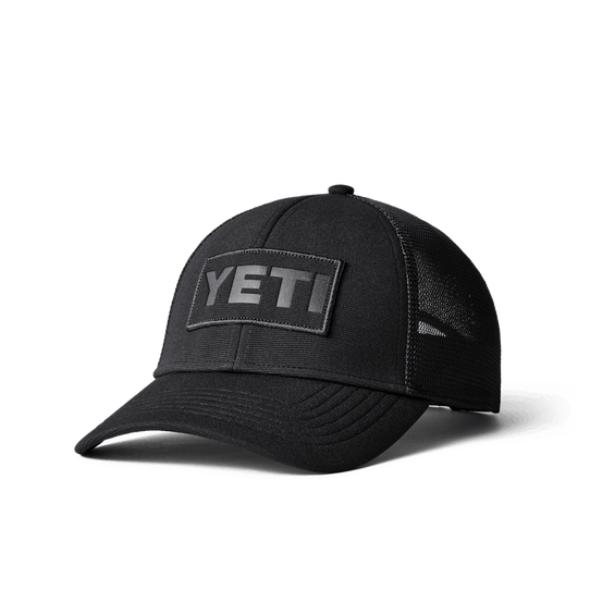 YETI Logo Patch Low Pro Trucker Hat in Black