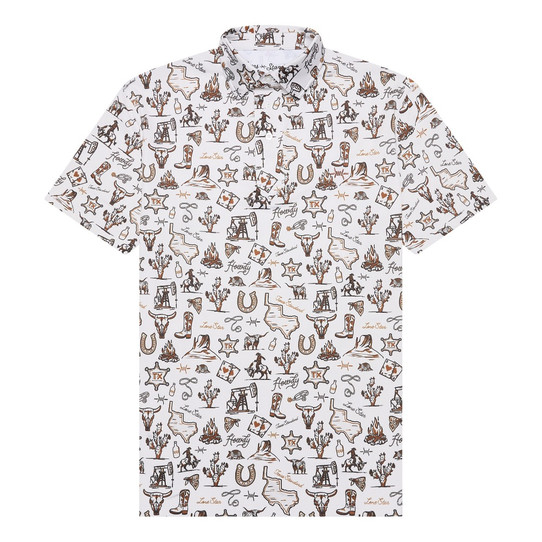 Texas Standard Men's Traditions Polo Outlaw Pattern collar