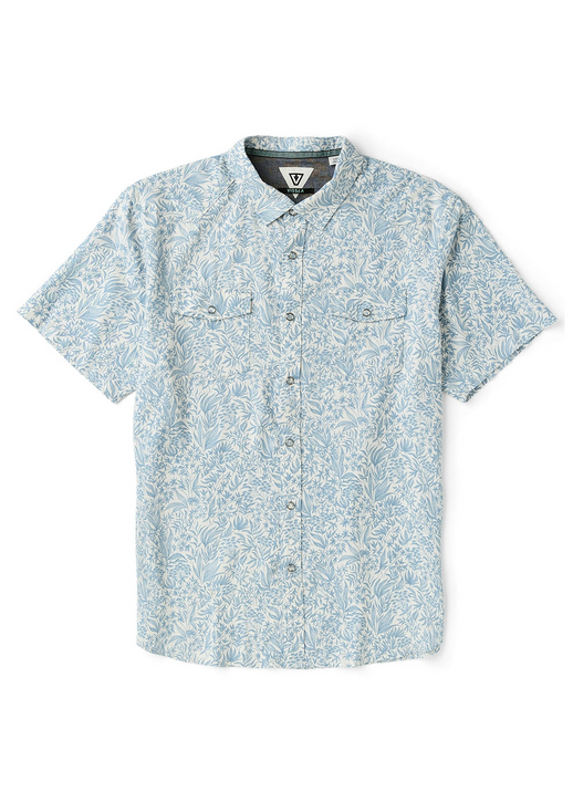 The Vissla Men's Prairie Dog Short Sleeve Shirt in Vintage White