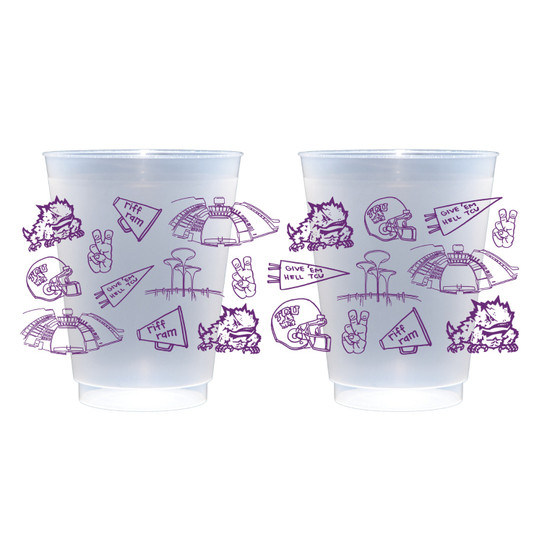 Victory Lap TCU Football Plastic Cups Victory Lap TCU Plastic Cups side view