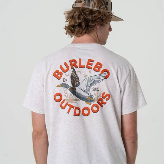 Burlebo Men's Old School Duck Hunt Tee in Heather Oatmeal