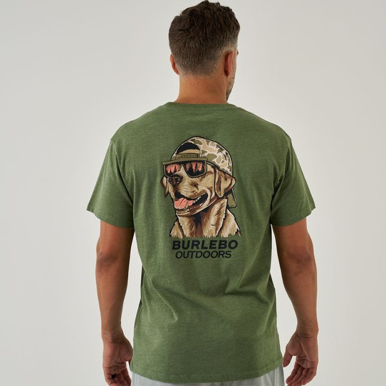 Burlebo Men's Mallard Camo Dog Tee in Heather Olive