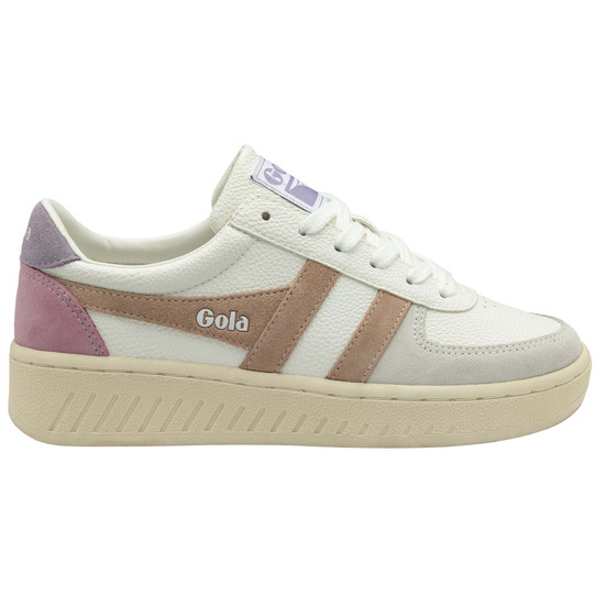 Gola Women's Grandslam Trident Sneakers White and Lily top view