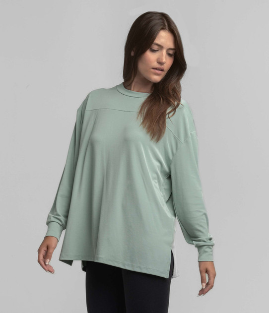 The Simply Southern Women's Relaxed Essential Long Sleeve Top in Jadelite