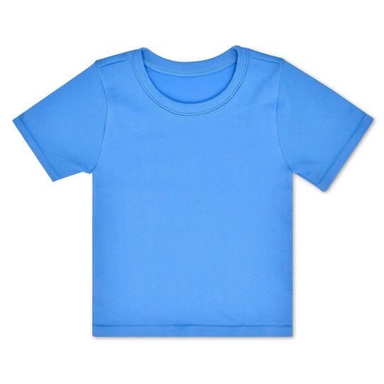 Iscream Girls' Ribbed Short Sleeve Shirt in Bright Blue