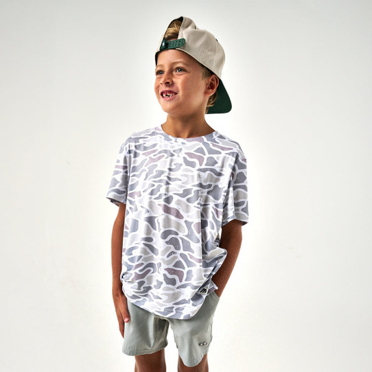 Burlebo Boys' Go To Tee in White Camo