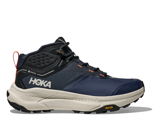 The Hoka Men's Transport Hike GTX Hiking Shoes in Varsity Navy