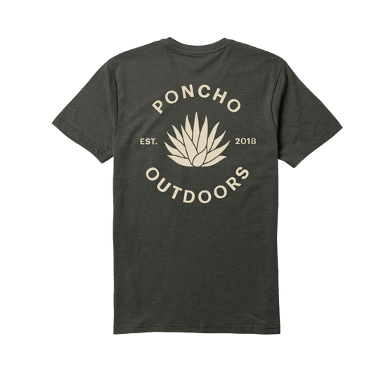 Poncho Outdoors Men's Black Agave T-Shirt back view