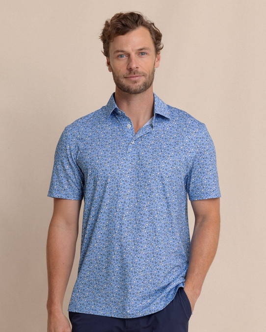 Southern Tide Men's Driver I'll Have an Old Fashioned Printed Polo in Ocean Channel Southern Tide Men's Driver I'll Have an Old Fashioned Printed Polo in Ocean Channel