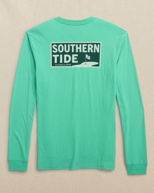 Southern Tide Men's ST Golf Badge Long Sleeve T-Shirt in Turtle Green