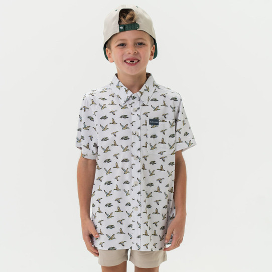 Burlebo Boys' Button Up Shirt in Flying Mallards