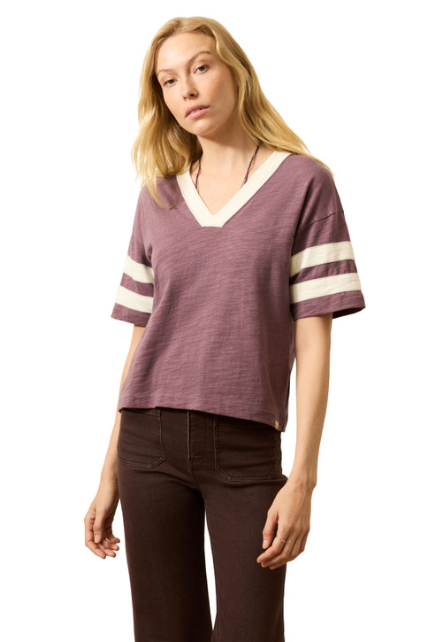 Faherty Women's Varisty Tee in Flint Varsity