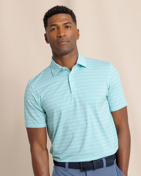 Southern Tide Men's brrr°-eeze Pearl Cove Stripe Polo in Mint