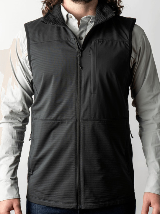 Duck Camp Men's Lightweight Grid Tech Vest Black side view