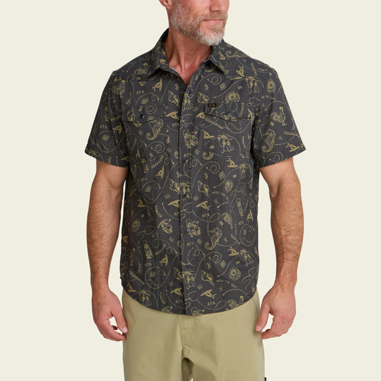 Howler Brothers H Bar B Snapshirt Sea Rodeo Antique Black front