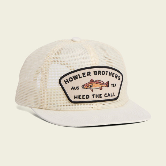 Howler Brothers Redfish Feedstore Snapback Hat in Off White