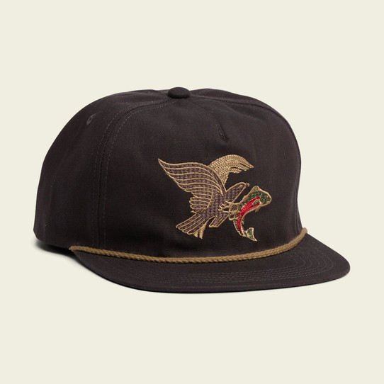 Howler Brothers Osprey Prey Snapback Hat in Black Twill detail view