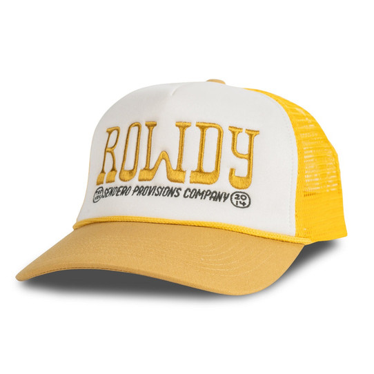 Sendero Provisions Co. Rowdy Trucker Hat in White angled view