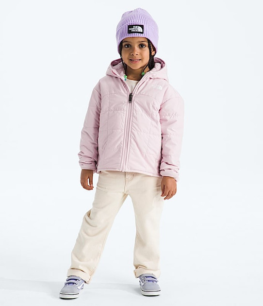 The North Face Toddler Girls' Reversible Shasta Full-Zip Hooded Jacket in Pale Blossom