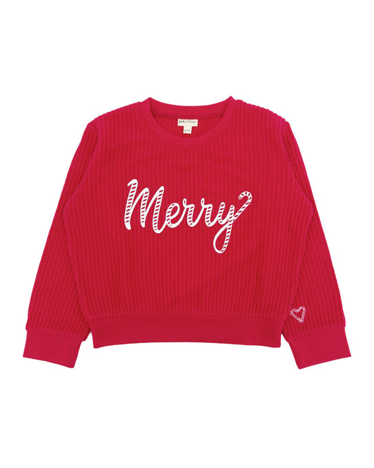 long sleeve striped logo T-shirt Girl's Scout Merry Top long sleeve striped logo T-shirt Girl's Scout Merry Top