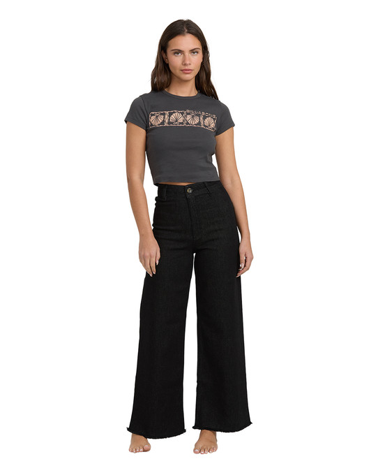 Billabong Women's Free Fall Black Denim Jeans full length
