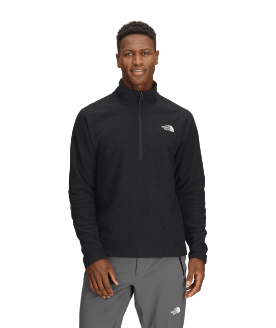 The North Face Men's Textured Cap Rock Quarter Zip Pullover in Black