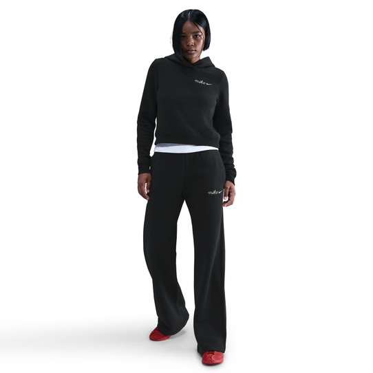Nike Women's Shrunken Hoodie in Black detail view