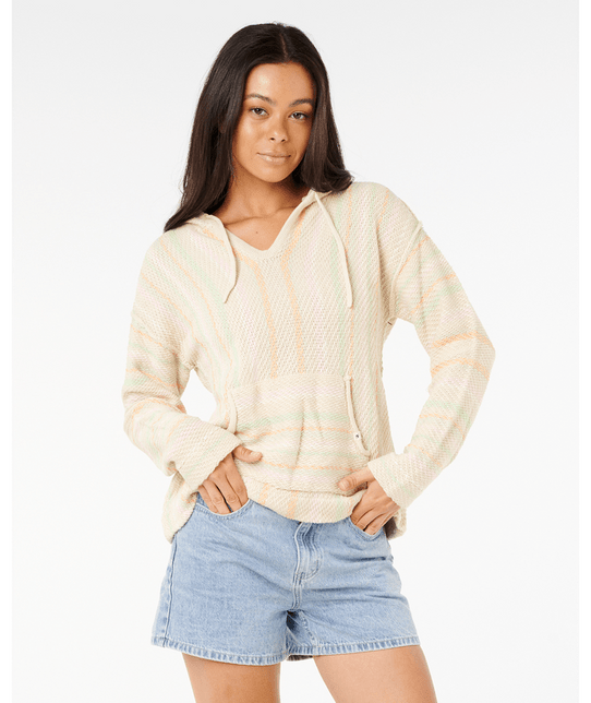 Rip Curl Girl's Revival Knit Poncho in Beige