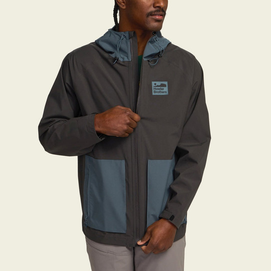 The Howler Brothers Men's Storm Splitter Rain Shell Jacket in Antique Black The Howler Brothers Men's Storm Splitter Rain Shell Jacket in Antique Black