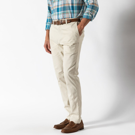 The Duck Head Men's Gold School Slim Fit Chinos in Stone Khaki