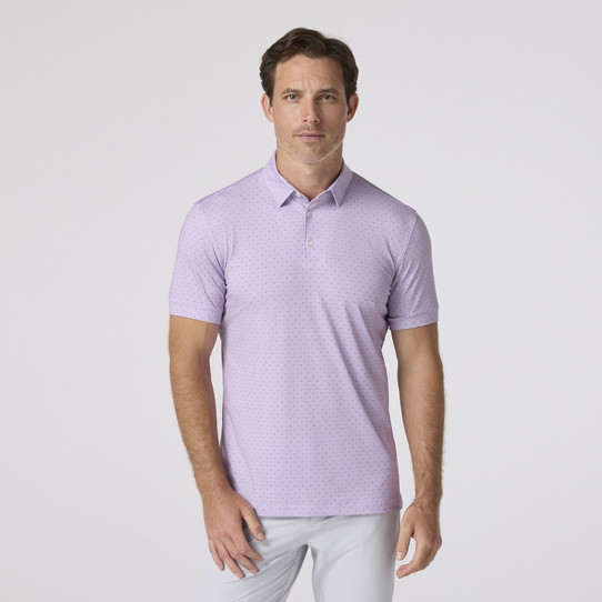 Mizzen+Main Versa Trim Polo Lavender Haze Stacked Geo detail