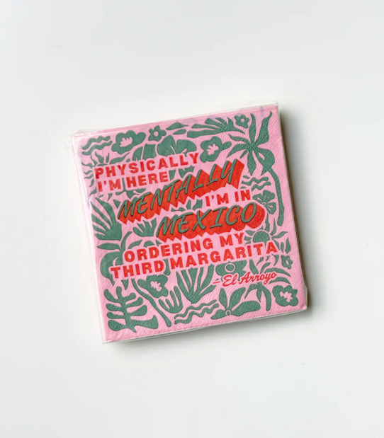 El Arroyo Print Cocktail Napkins - Mentally In Mexico